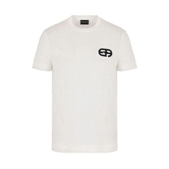 Emporio Armani Wit Logo Crew Neck T-shirt - Heren - T-shirts - Wit - XL - Katoen - Tops