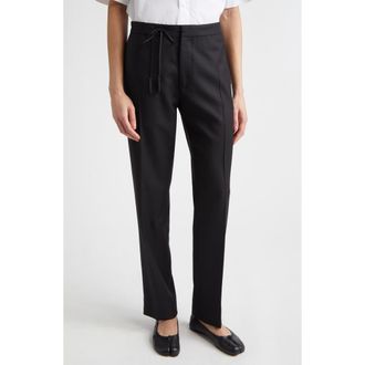Maison Margiela Straight Leg Virgin Wool Flannel Trousers in Black at Nordstrom, Size 8 Us