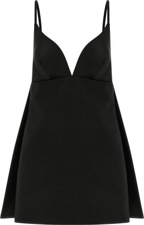 Elisabetta Franchi Duchess Satin Mini Jurk - Dames - Korte kleedjes - Zwart - L - Polyester - Kleedjes