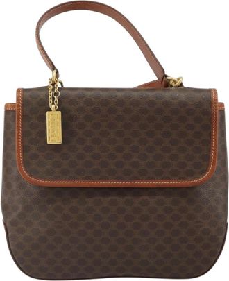 Celine Vintage Macadam Handbag Canvas And Leather Brown Canvas Handbag (Pre-Owned)