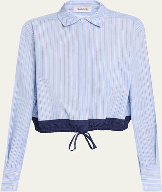 SIMKHAI Adryck Long-Sleeve Drawstring Shirt