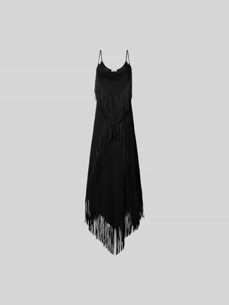 Paco Rabanne Midikleid mit Ausfransungen in Black, Gr&ouml;&szlig;e XS/S