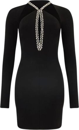 Roberto Cavalli Crystal Halter Mini Jurk - Dames - Korte kleedjes - Zwart - XS - Kleedjes