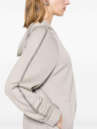 Brunello Cucinelli Womens Monili Chain-Detail Hoodie Aw24 W