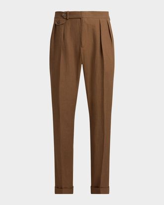 Polo Ralph Lauren Men & apos;s Pleated Linen Suit Trousers