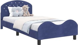 vidaXL Cama Para Ni&ntilde;os Con Cabecero Azul Polic&iacute;a 90 X 190 Cm Vidaxl