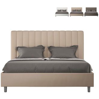 Itamoby Cama Matrimonio Contenedor 160x190 Moderno Polipiel Agueda M Color: Beige - Versi&oacute;n: Modelo Est&aacute;ndar