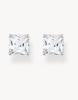 Thomas Sabo Orecchini a bottone in argento sterling 925 con pietra bianca