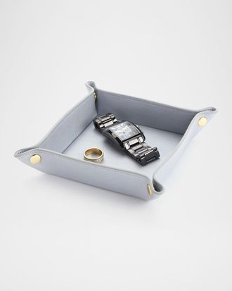 Royce Leather Monogrammed Leather Catchall Valet Tray