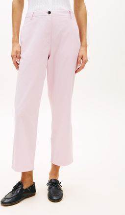 Tommy Hilfiger Chinohose TOMMY HILFIGER CO GMD SLIM STRAIGHT CHINO, Damen, Gr. 34, N-Gr, lila powder, Web, Obermaterial: 65% Baumwolle, 33% Lyocell, 2% Elasthan, uni