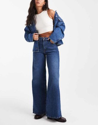 Levi's 728 - Jeans a fondo ampio a vita alta blu scuro