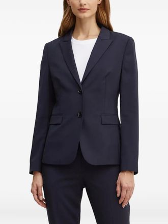 BOSS Juleah button single-breasted blazer - women - Virgin Wool/Viscose/Polyamide/Elastane - 40 - Blue