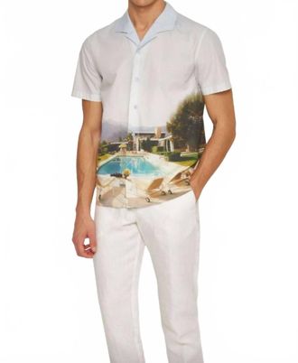 Orlebar Brown Hibbert Photographic Cotton Shirt In Kaufmann Cocktail