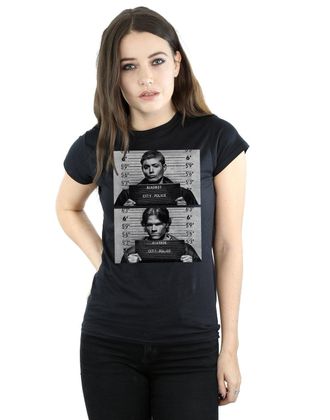 SuperNatural Womens Winchester Mugshots T-Shirt XX-Large Black