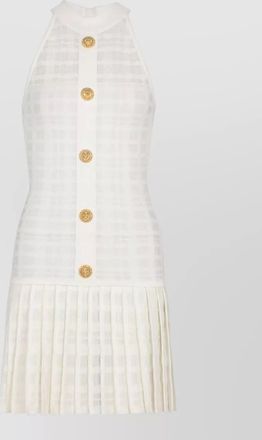 Balmain checkered halterneck dress silk nylon knit