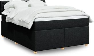 vidaXL Vidaxl - Cama Box Spring Con Colch&oacute;n Tela Negro 160x200 Cm