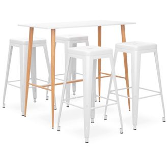 vidaXL Vidaxl Set Da Bar 5 Pz Bianco
