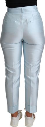 Dolce & Gabbana Womens Trousers Blue Silk