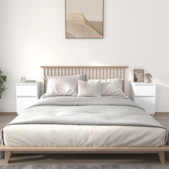 vidaXL Mesitas De Noche Blancas 2 Uds 40x35x70 Cm Vidaxl