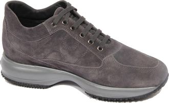 Hogan Donkergrijze Su&egrave;de Interactieve Schoen - Dames - Sneakers - Grijs - 40 EU - Su&egrave;de - Schoenen