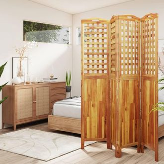 vidaXL Vidaxl - Biombo De 4 Paneles De Madera Maciza De Acacia 162x2x180 Cm