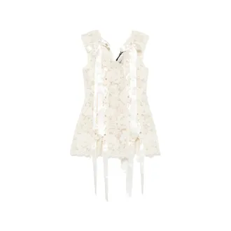 Simone Rocha Heavy Lace-overlay Lace-up Top
