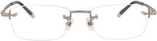 Montblanc 54mm Square Optical Glasses in Ruthenium Transparent at Nordstrom Rack