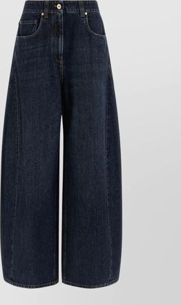 Brunello Cucinelli the wide barrel high-rise wide-leg denim jeans