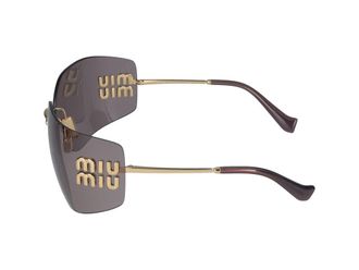 Miu Miu 0MU Logo-Embellished Metal Sunglasses - Gray