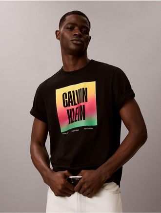 Calvin Klein Jeans Calvin Klein Mens Pride Logo Block Easy Tee - Black - XL