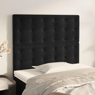 vidaXL Cabeceros 2 Unidades De Terciopelo Negro 100x5x78/88 Cm Vidaxl