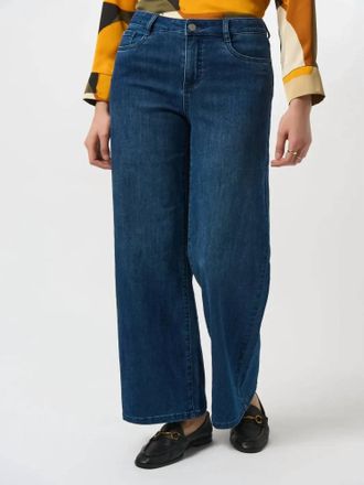 Joseph Ribkoff Goldie Classic Wide Leg Stretch Jeans In Medium Blue