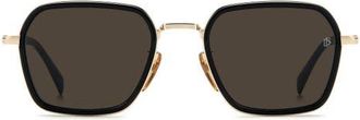 David Beckham 53mm Square Sunglasses in Gold Black/Grey at Nordstrom