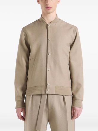 Mani&egrave;re De Voir Savin tailored bomber jacket - Neutrals