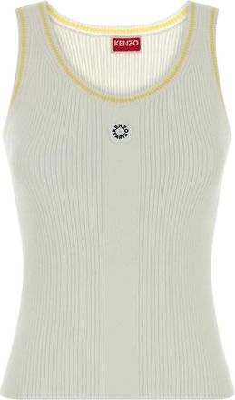 Kenzo Off White Logo Round Neck Top