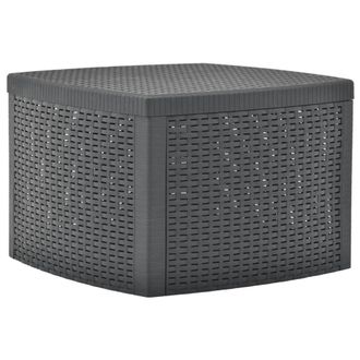 vidaXL Vidaxl - Mesa De Centro De Exterior Faenza, Mesa De Almacenamiento Multiusos, Estante Bajo Efecto Rat&aacute;n, 100% Made In Italy, 53x53h40 Cm, Antracita