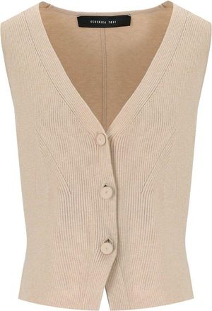 Federica Tosi Ecru Vest With Bow