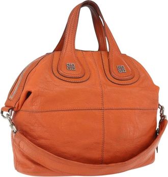 Givenchy Nightingale Satchel Leather Orange Leather Handbag (Pre-Owned)
