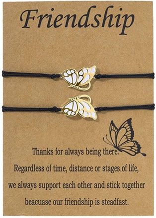 Generic BFF Bracelets Women Best Friends Long Distance Matching Friendship Gifts Birthday Gifts Butterfly Fashion Multicoloured