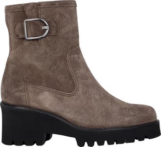 Gabor Su&egrave;de Enkellaarsjes - Dames - Laarzen met Hak - Grijs - 38 1/2 EU - Su&egrave;de - Schoenen