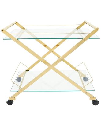 Sagebrook Home 2-Tier Rolling Bar Cart
