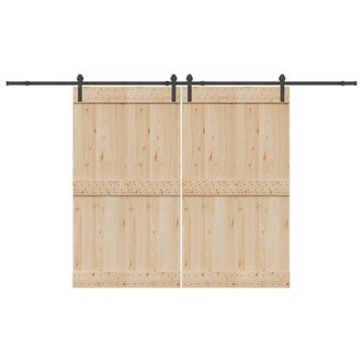 Berkfield Home Sliding Door Hardware Kit 366 cm Steel Black
