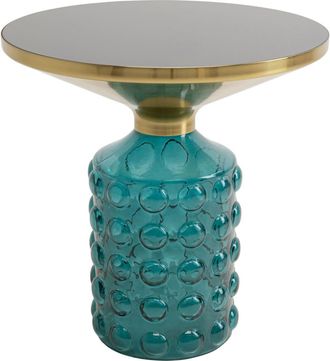 Kare Design Mesa auxiliar azul &oslash;50 cm de vidrio multicolor