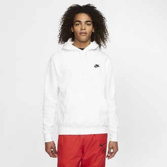 Nike Mens Club Pullover Hoodie - Black/White Size S