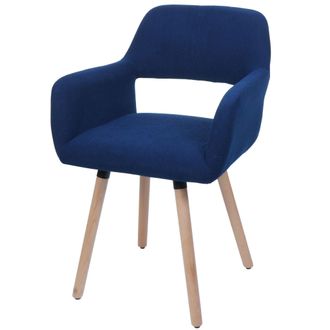 Hhg Silla De Comedor Hhg-878 Ii, Silla Silla De Cocina Silla Tapizada, Madera Tejido/cord&oacute;n Textil (400g/m&sup2;) Mvg, Azul