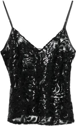 Golden Goose Top met V-hals en pailletten - Zwart