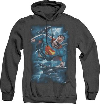Gildan Superman Stormy Flight Adult Heather Hoodie / Hooded Sweatshirt