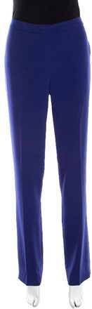 Escada Bluebell Blue Crepe High Waist Tovah Trousers