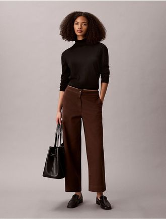 Calvin Klein Jeans Calvin Klein Womens Cotton Twill A-Line Pants - Brown - 10
