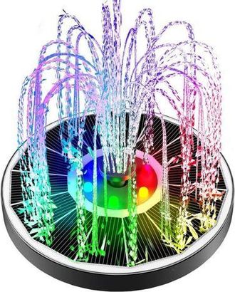 OEM Fuente Solar De Cristal Con 4 Varillas De Fijaci&oacute;n, Bomba Solar Para Bebedero De P&aacute;jaros, Jard&iacute;n, Estanque, Piscina, Luces De Colores Para Exteriores